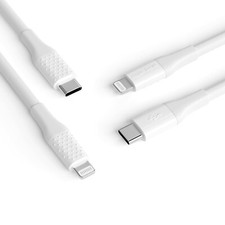 NOVO pacote com 2 Amazon Basic MFi Certified USB-C-- Lightning, carregamento rápido 10' branco, usado comprar usado  Enviando para Brazil