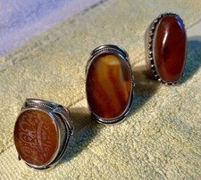 Afghan carnelian rings for sale  LONDON