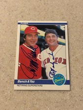 1984 Fleer #640 cartão assinado por Johnny Bench e Carl Yastrzemski comprar usado  Enviando para Brazil