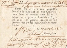 Old paper 1813 d'occasion  Expédié en Belgium