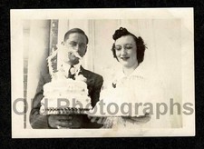 FOTO ANTIGA/VINTAGE DO BOLO DE CASAMENTO DO NOIVO - G610, usado comprar usado  Enviando para Brazil