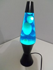 Lâmpada de movimento vintage anos 90 Hippie Lava Lite 16" base preta COR CERA AZUL comprar usado  Enviando para Brazil