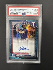 Paulino Santana 2024 Bowman Chrome 1º Auto Azul Reptiliano 68/150 PSA 9 Rangers comprar usado  Enviando para Brazil