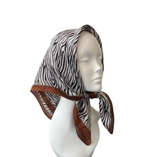 Cachecol quadrado listrado zebra cetim mola xale envoltório cabelo foulard bandana 70cm comprar usado  Enviando para Brazil