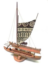 Canoa havaiana com modelo de vela madeira Koa genuína 16" comprar usado  Enviando para Brazil