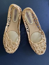 Usado, Sapatilhas de balé Melissa + Campana Gold Jelly Papel tamanho 5 verão comprar usado  Enviando para Brazil