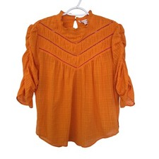 Blusa Veronica Barba Frasier Ponto Escada Acento Algodão Laranja Quente Tamanho 12 comprar usado  Enviando para Brazil