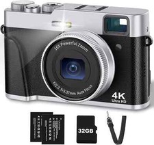 Câmera Digital 4K com Visor e Flash 48MP 16X Zoom, Cartão SD 32GB - CAIXA ABERTA comprar usado  Enviando para Brazil