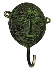 Gancho para cabide de parede em forma de rosto de senhora estilo antigo feito à mão toalha de bronze pano chave comprar usado  Enviando para Brazil
