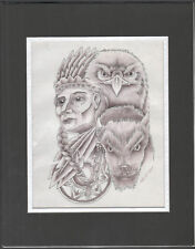Usado, Tatuagem original desenhada à mão Prison Art Wolfe 2000 Outsider Art Buffalo comprar usado  Enviando para Brazil
