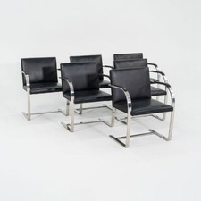 Cadeira Mies van der Rohe Knoll 1960 barra plana Brno aço inoxidável e couro 4x disponível comprar usado  Enviando para Brazil
