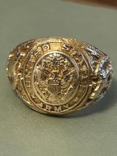 Usado, Anel vintage de ouro amarelo sólido 10K do Exército dos Estados Unidos tamanho 9, peso 8,37 gramas comprar usado  Enviando para Brazil