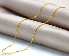 Novo Autêntico Colar de Ouro Amarelo 18K Elegante Caixa Colar Corrente de Elos/16 polegadas comprar usado  Enviando para Brazil