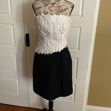 Usado, Mini vestido feminino Victor Costa branco preto bordado colorblock sem alças 2 comprar usado  Enviando para Brazil