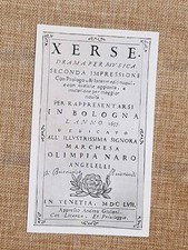 Frontespizio xerse cavalli usato  Villarosa