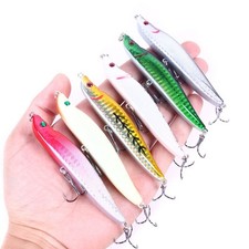 Iscas de pesca truta 6 peças 9,5 cm/16 g lápis isca dura topwater popper iscas artificiais comprar usado  Enviando para Brazil