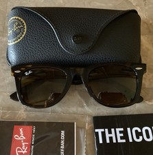 Usado, Óculos de sol Ray-Ban Wayfarer RB-2140 902/57 armação de tartaruga lentes marrons 50mm-22mm comprar usado  Enviando para Brazil