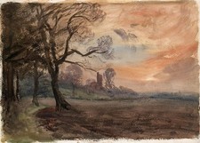 Antique watercolour painting for sale  UK