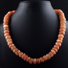 Fabuloso colar de contas de pedra da lua pêssego formato redondo 655,00 cts VK 23 E665 comprar usado  Enviando para Brazil
