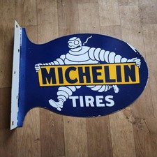 Placa de esmalte porcelana 2 lados flange pneus Michelin 20 x 15 polegadas comprar usado  Enviando para Brazil