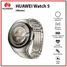 (Novo) Huawei Watch 5 46mm PRATA 1.5" AMOLED Bluetooth iOS Android Smartwatch comprar usado  Enviando para Brazil
