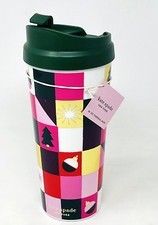 Caneca térmica Kate Spade alegria café chá Natal acrílico colorido geométrico NOVO, usado comprar usado  Enviando para Brazil