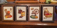 Cadeira de balanço Crewel com moldura Jiffy Stitchery 4 vintage roda giratória café cidra  comprar usado  Enviando para Brazil