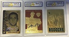 Aaron Rodgers Signiert GEMMT-10 23KT Gold (3) Karte Lot! Green Bay Packers comprar usado  Enviando para Brazil
