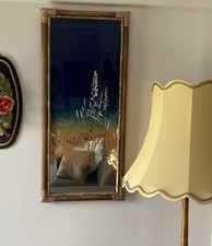 Espelho decorativo de parede RARO vintage pintado ao contrário 1976 Inglaterra, usado comprar usado  Enviando para Brazil