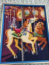 Vtg needlepoint carousel for sale  USA