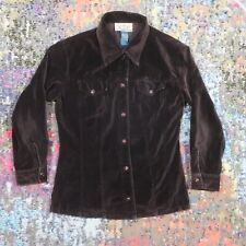 Usado, Camisa feminina vintage marrom veludo pérola Snap S Express jeans gola alta ocidental comprar usado  Enviando para Brazil