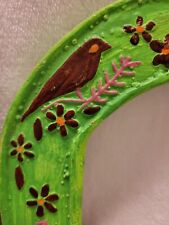 Decoração de parede para casa jardim pássaros roxo verde arcos florais conjunto de 2 pintados à mão  comprar usado  Enviando para Brazil