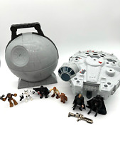 Usado, Estatuetas Hasbro Star Wars Millennium Falcon Hot Wheels Death Star estojo de transporte comprar usado  Enviando para Brazil