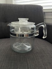 Cafeteira de vidro vintage PYREX vidro coador 7756-B 6 xícaras fogão topo completo comprar usado  Enviando para Brazil