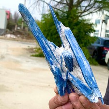 369G Naturalny niebieski kynit z przezroczystym okazem kwarcu kryształ energia duchowa na sprzedaż  Wysyłka do Poland