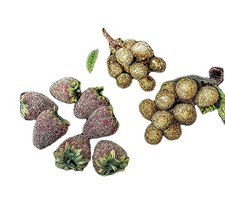 Lote de 9 piezas de decoración de frutas vintage con cuentas de azúcar - ¡COMO ESTÁN faltan algunas cuentas pequeñas! segunda mano  Embacar hacia Mexico
