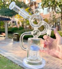 BIG 12" Bong de Vidro Reciclador Pesado VORTEX Cachimbo de Água RIG Borbulhador Azul com Tigela comprar usado  Enviando para Brazil