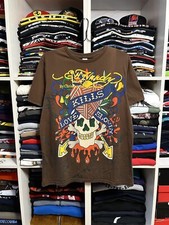 Camiseta Grunge Vintage Y2K Ed Hardy por Christian Audigier Estampa Sobre Caveira G/XL comprar usado  Enviando para Brazil