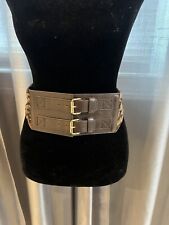 Usado, Cinto feminino Michael Kors estampado animal tecido fivela de couro elástico tamanho 34 x3 comprar usado  Enviando para Brazil