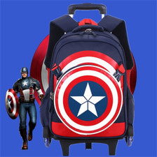 Mochila infantil Captain America Students grande capacidade 6 rodas escadas de escalada, usado comprar usado  Enviando para Brazil