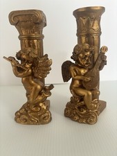 Gold resin cherub for sale  Glendora