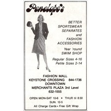 Ropa deportiva y accesorios de moda Penelope's 1981 Indianápolis IN anuncio SAH4-S13 segunda mano  Embacar hacia Mexico