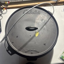 Forno holandês tri-leg de ferro fundido Cabela's 16" com tampa nunca usado comprar usado  Enviando para Brazil