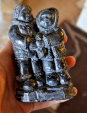 Vintage 4,5" Par Esquimós Pedra-Sabão Estatueta Esculpida Lobo Escultura Original LOOK comprar usado Vintage 4,5" Par Esquimós Pedra-Sabão Estatueta Esculpida Lobo Escultura Original LOOK comprar usado  Enviando para Brazil