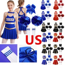 Usado, Roupas uniformes de torcida para crianças meninas vestido de dança máscara líder de torcida comprar usado  Enviando para Brazil