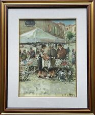 Usado, Pietro Virgilio Lietti (1928 Monza) Mercado Semanal En Italia Pintura Al Óleo comprar usado  Enviando para Brazil