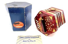 Vintage SCHOLER Concertina 20 Botões Vermelho Sem CN200 com Caixa Original e Livro comprar usado  Enviando para Brazil