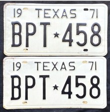 1971 texas license for sale  Cross Plains