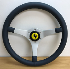 Volante de couro genuíno antigo Momo AZUL, buzina Ferrari 350mm. RETRIMMED 7E comprar usado  Enviando para Brazil