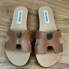 Novas Sandálias Slides de Couro Marrom Steve Madden Hoku Crianças Grandes Tamanho 3 Y Novo Sem Caixa comprar usado  Enviando para Brazil